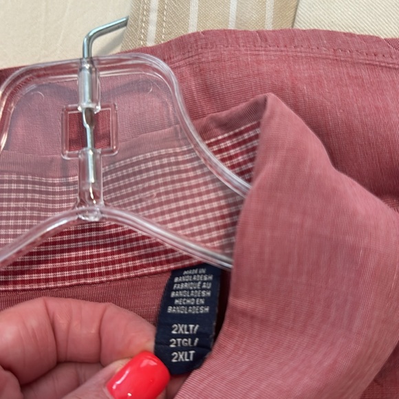 Men’s long sleeved Izod in a “ heathered” red. 💯 cotton. So 2XLT. Like new! - Picture 8 of 9